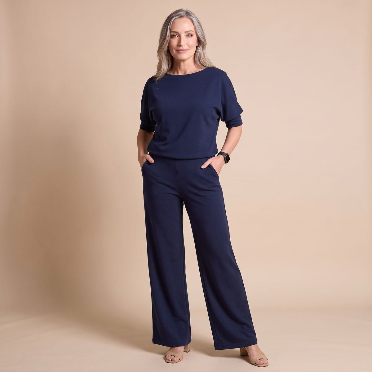 Women's Elegant Longline Cardigan 3-Piece Top Pants Set