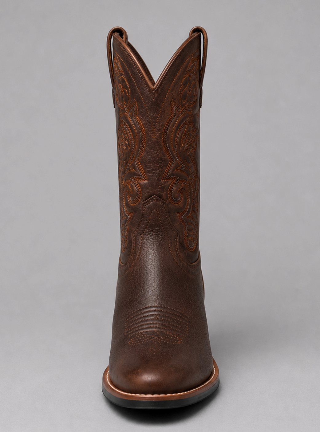 Women's Embroidered Leather Cowgirl Boots Block Heel Western