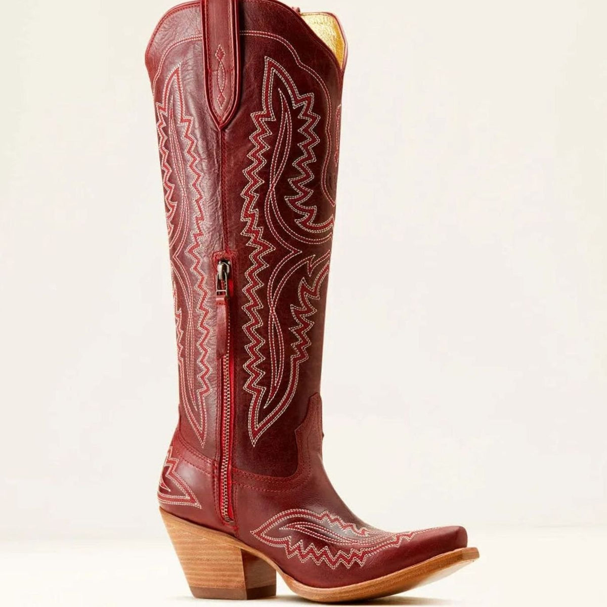Women's Embroidered Pointed-Toe Knee-High Western Cowboy Boots