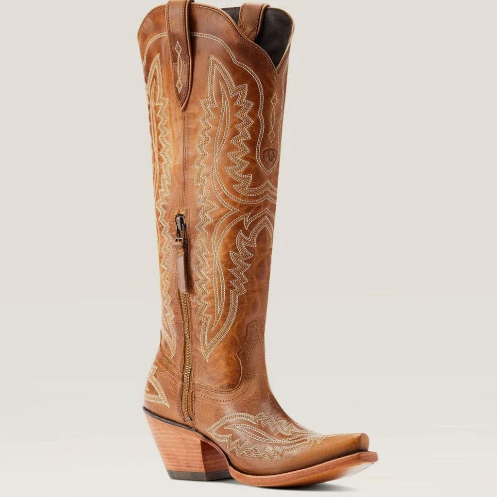 Women's Embroidered Pointed-Toe Knee-High Western Cowboy Boots