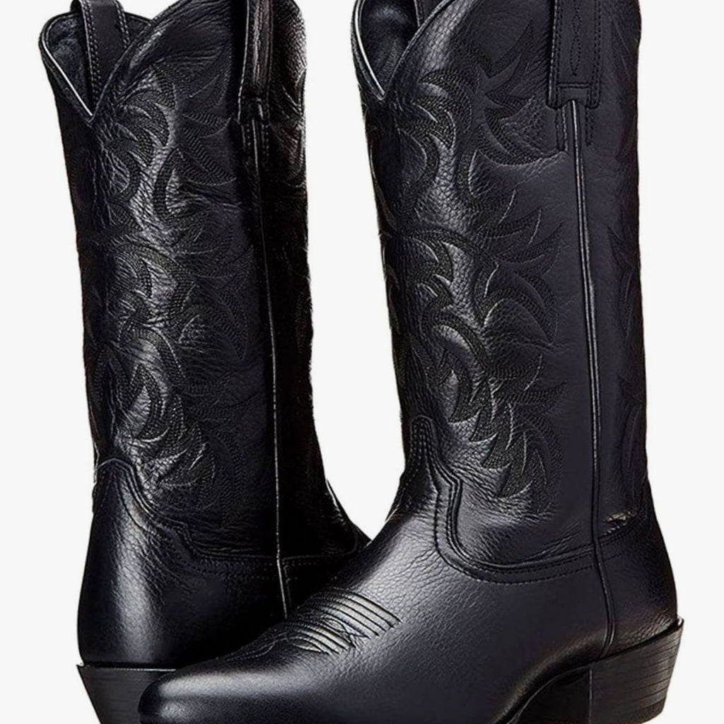 Women's Embroidered Western Mid-Calf Cowboy Boots Block Heel