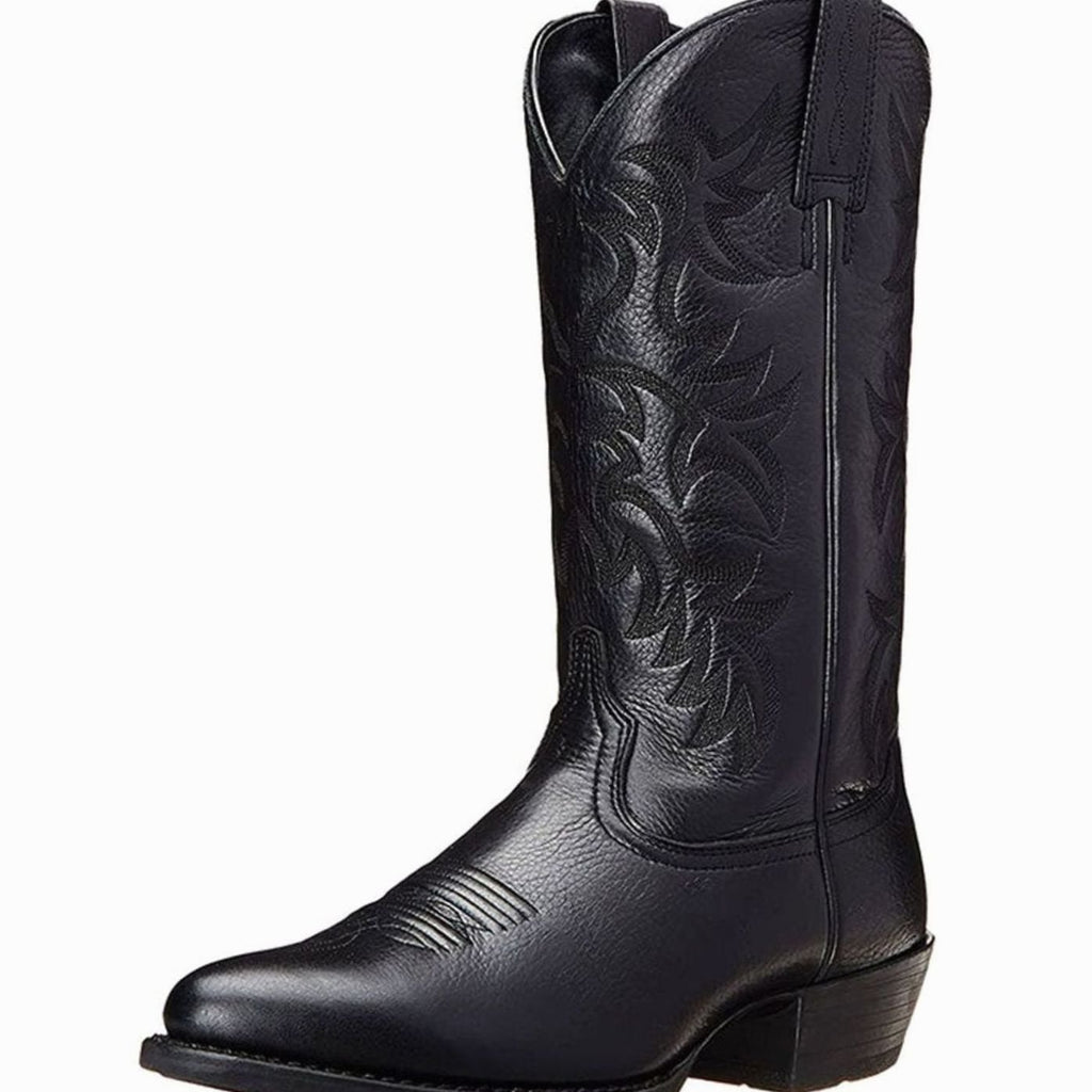 Women's Embroidered Western Mid-Calf Cowboy Boots Block Heel