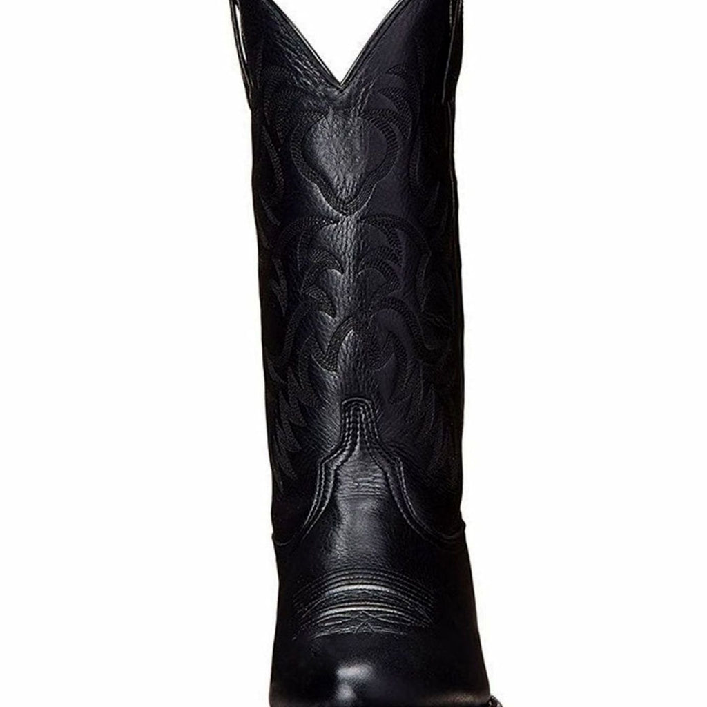 Women's Embroidered Western Mid-Calf Cowboy Boots Block Heel