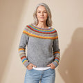 Women's Fair Isle Knit Long-Sleeve Pullover Sweater