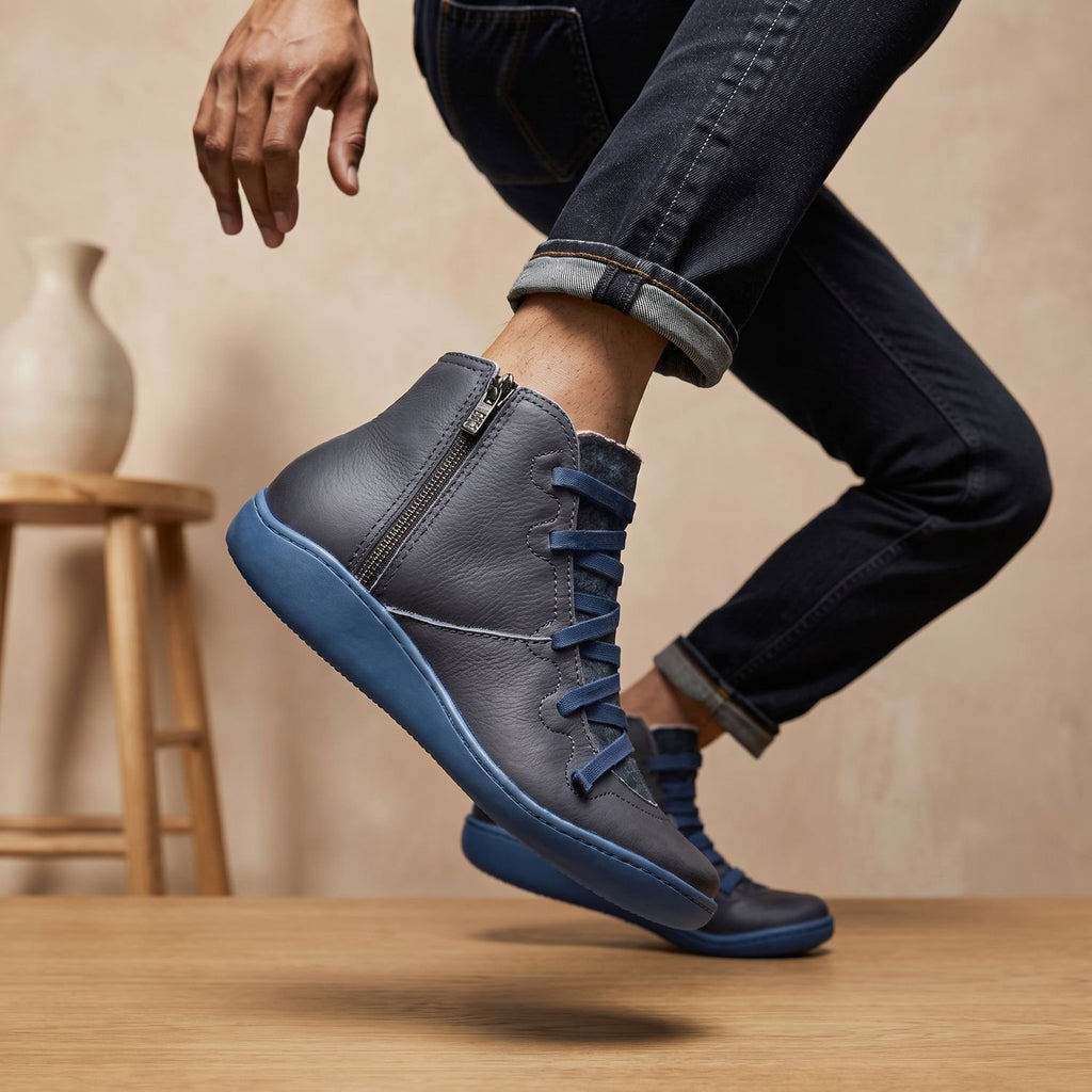 Women's Faux Leather Lace-Up Side-Zip Ankle Boots