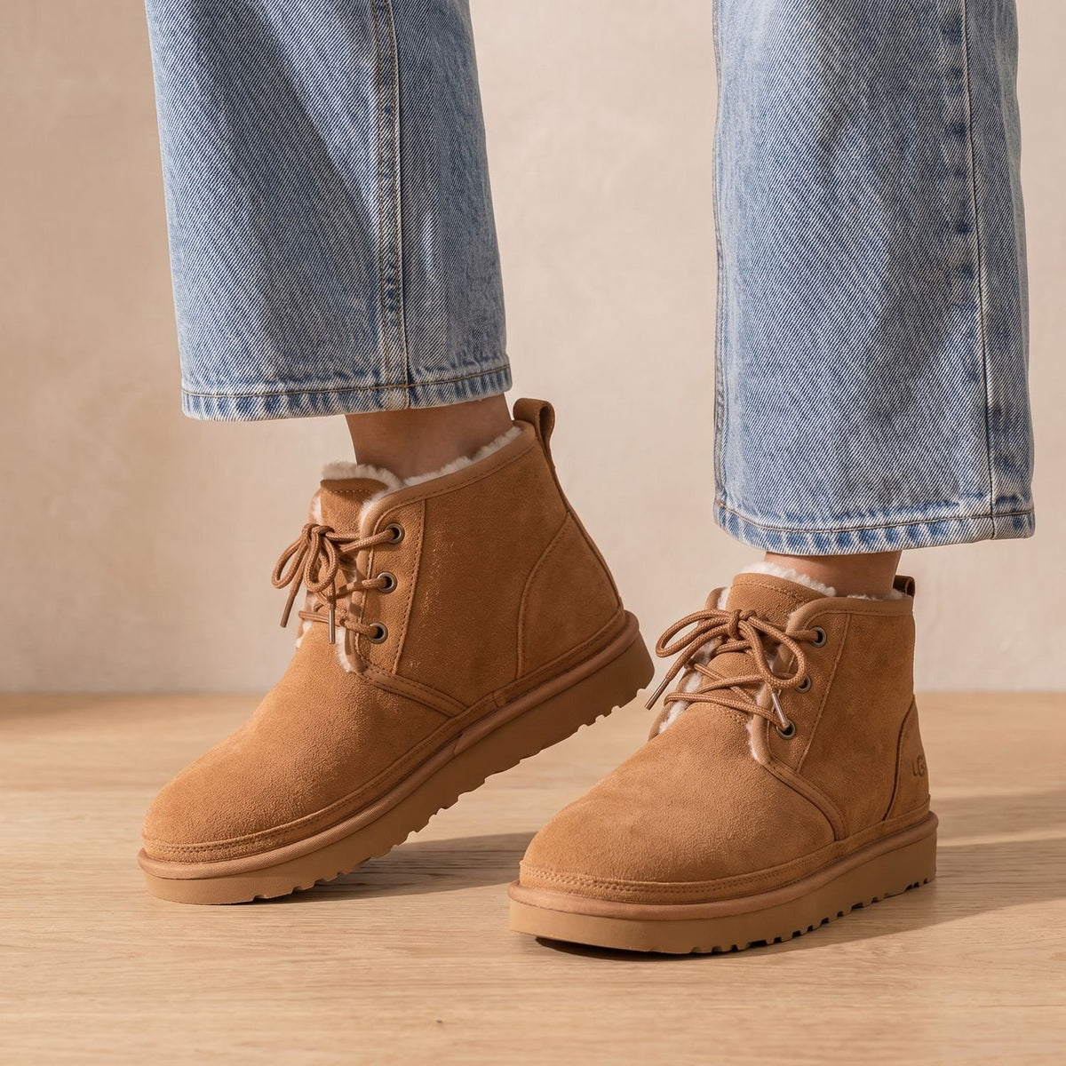 Women's Faux-Suede Lace-Up Fur-Lined Ankle Boots