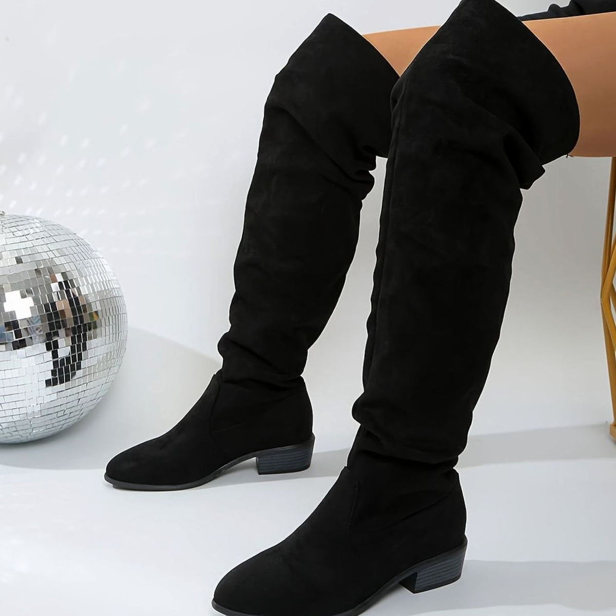 Women's Faux Suede Slouchy Over-the-Knee High Boots