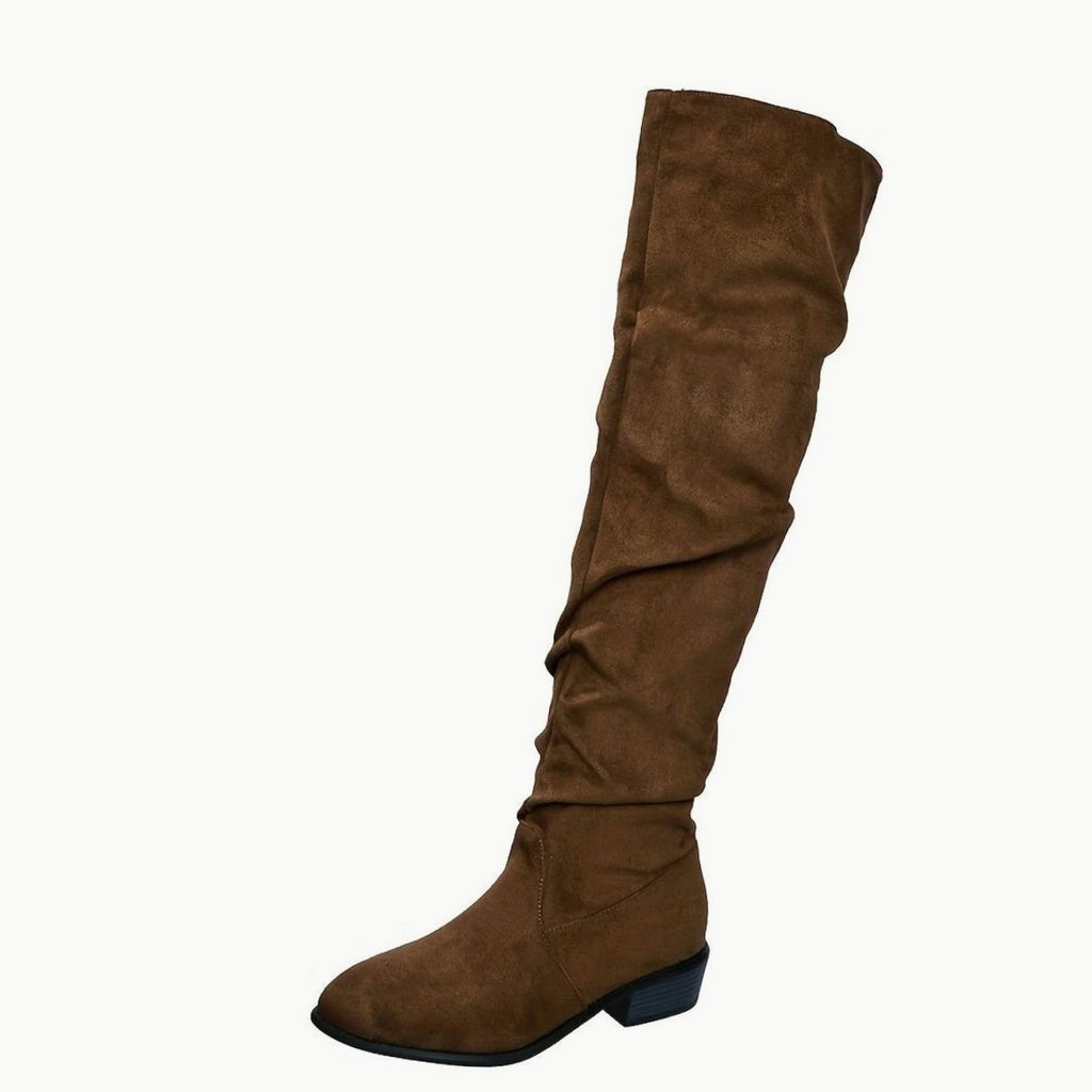 Women's Faux Suede Slouchy Over-the-Knee High Boots