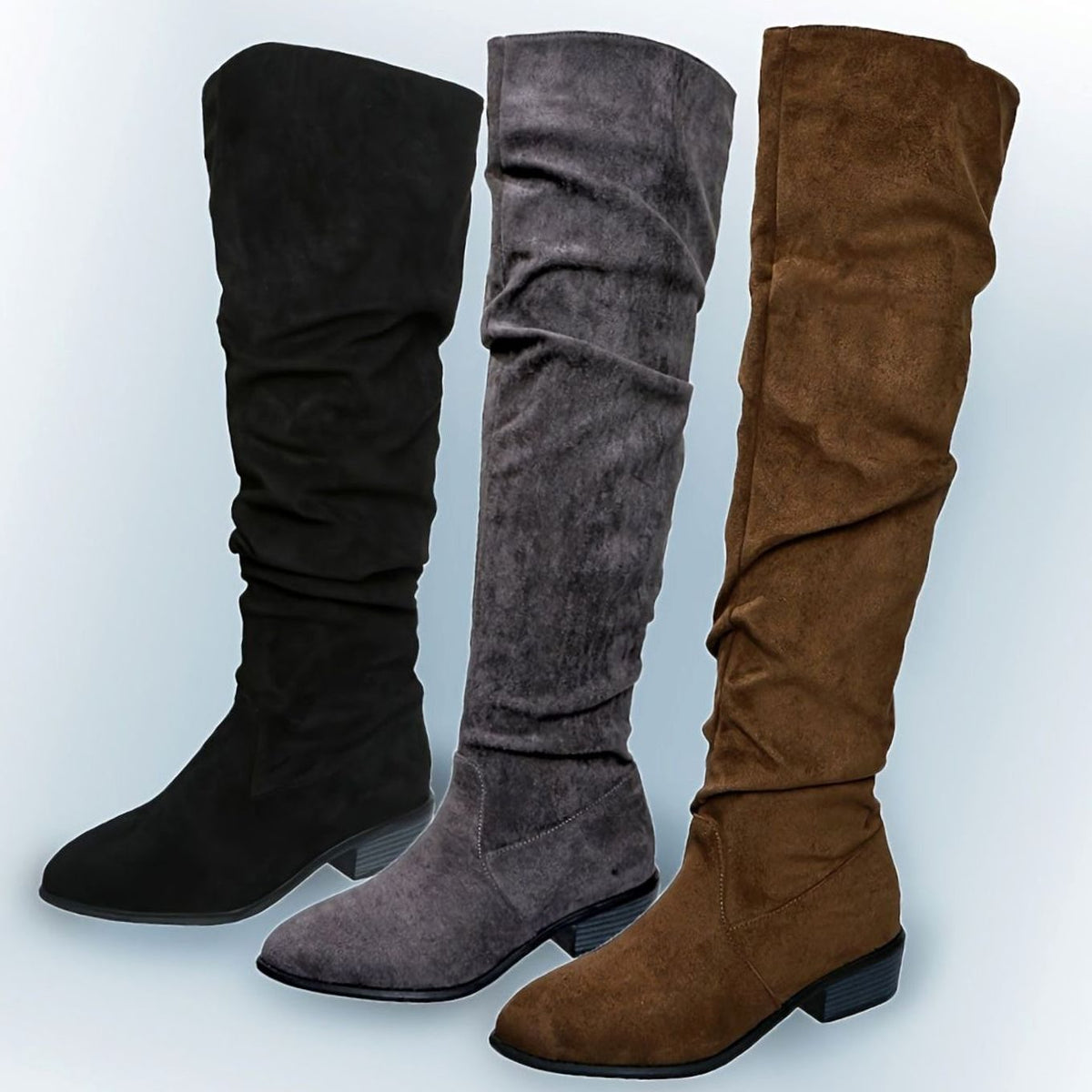 Women's Faux Suede Slouchy Over-the-Knee High Boots