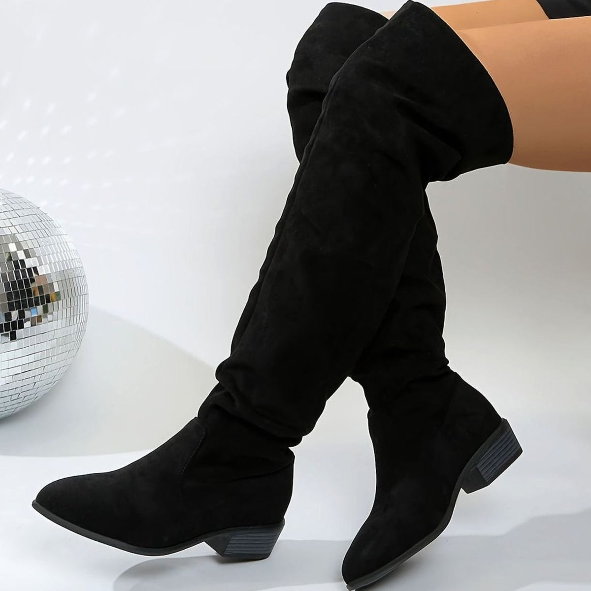 Women's Faux Suede Slouchy Over-the-Knee High Boots