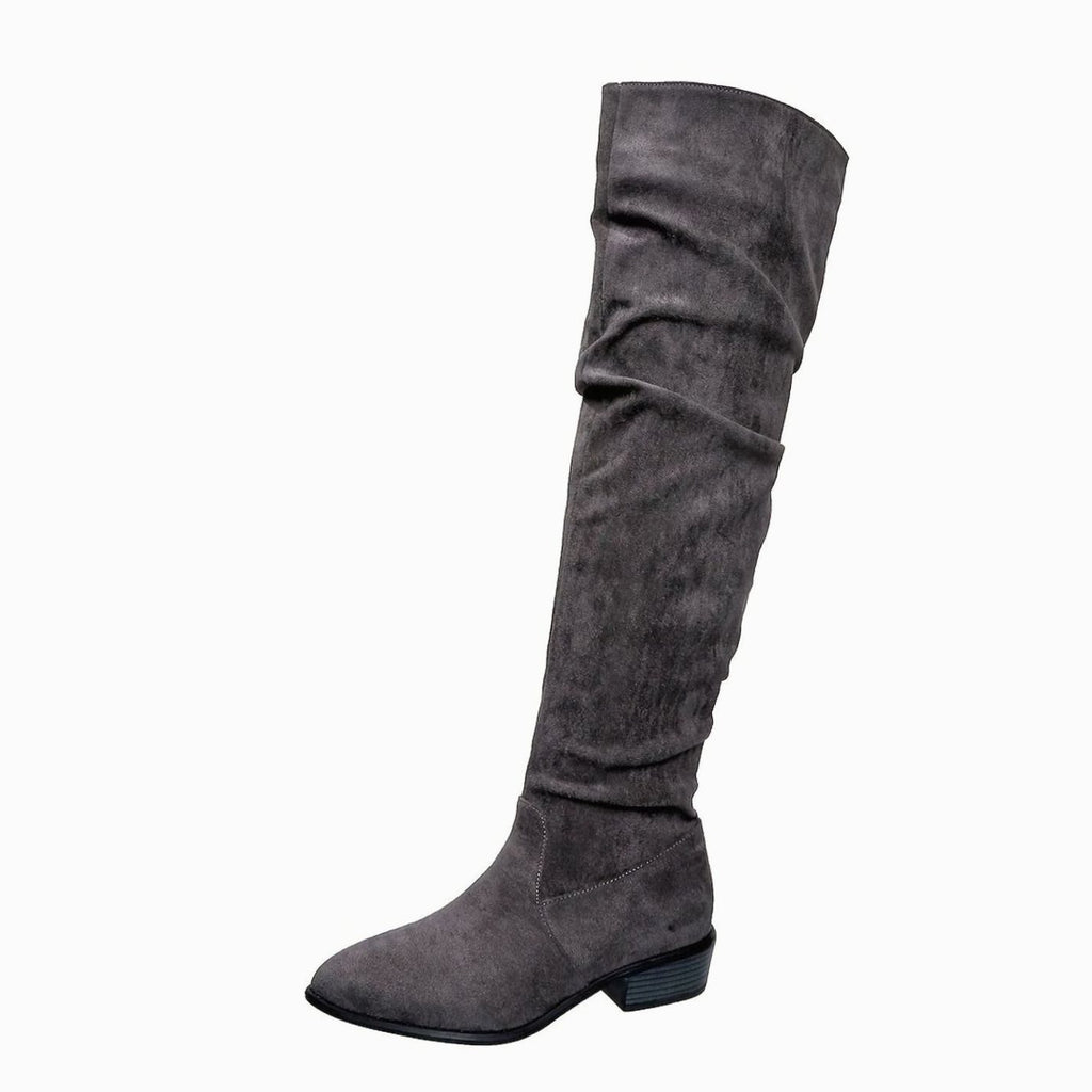Women's Faux Suede Slouchy Over-the-Knee High Boots