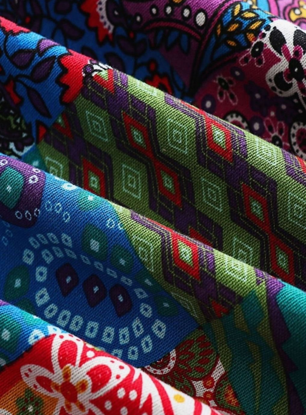 Women's Fleece-Lined Hooded Boho Patchwork Comfortable Jacket