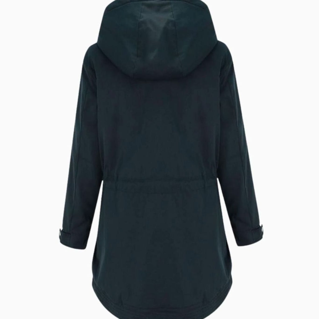 Women's Fleece-Lined Hooded Parka Winter Coat Adjustable Waist