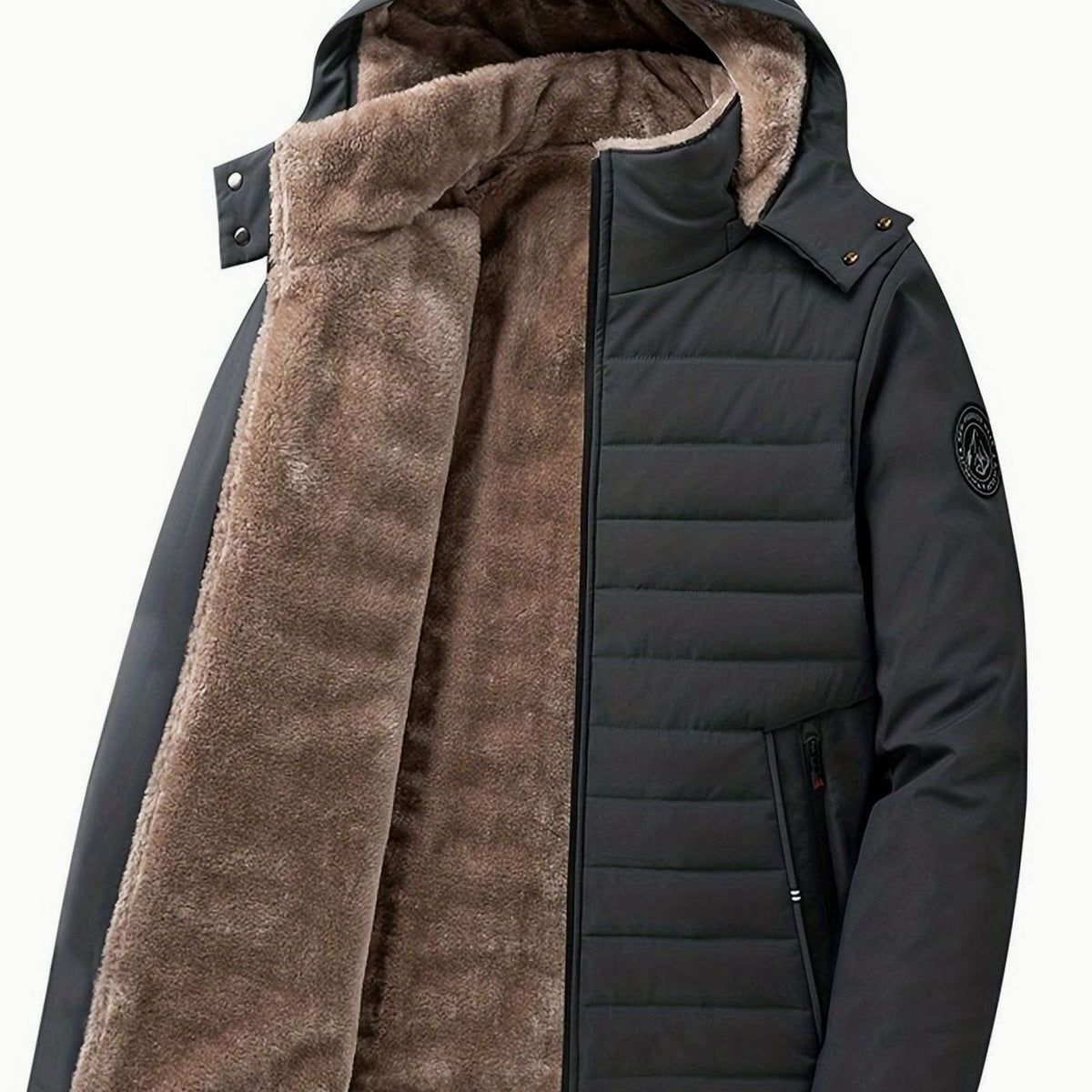 Women's Fleece-Lined Hooded Quilted Jacket Relaxed Fit
