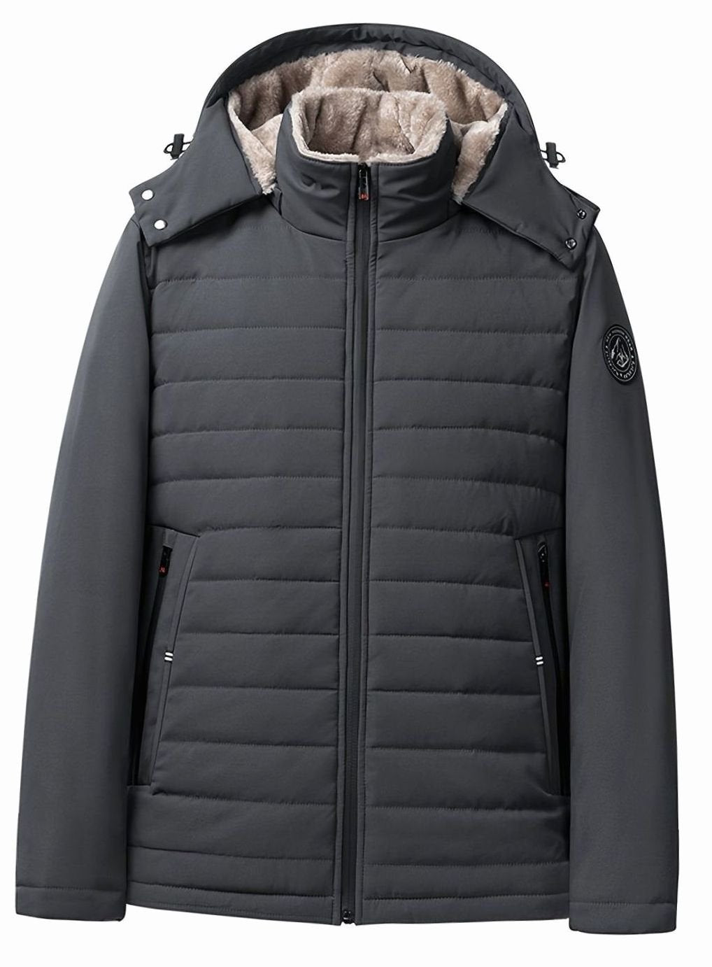 Women's Fleece-Lined Hooded Quilted Jacket Relaxed Fit