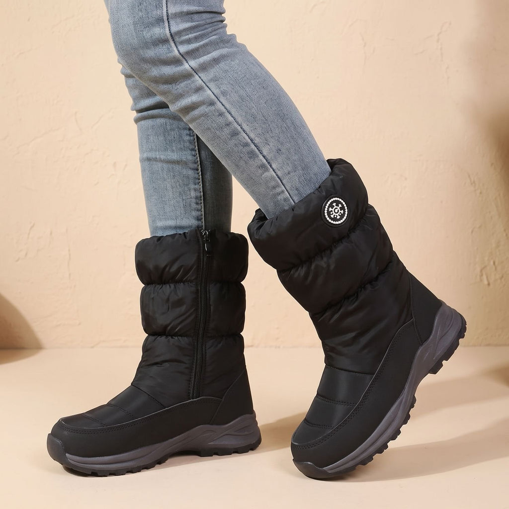 Women's Fleece-Lined Waterproof Mid-Calf Snow Boots