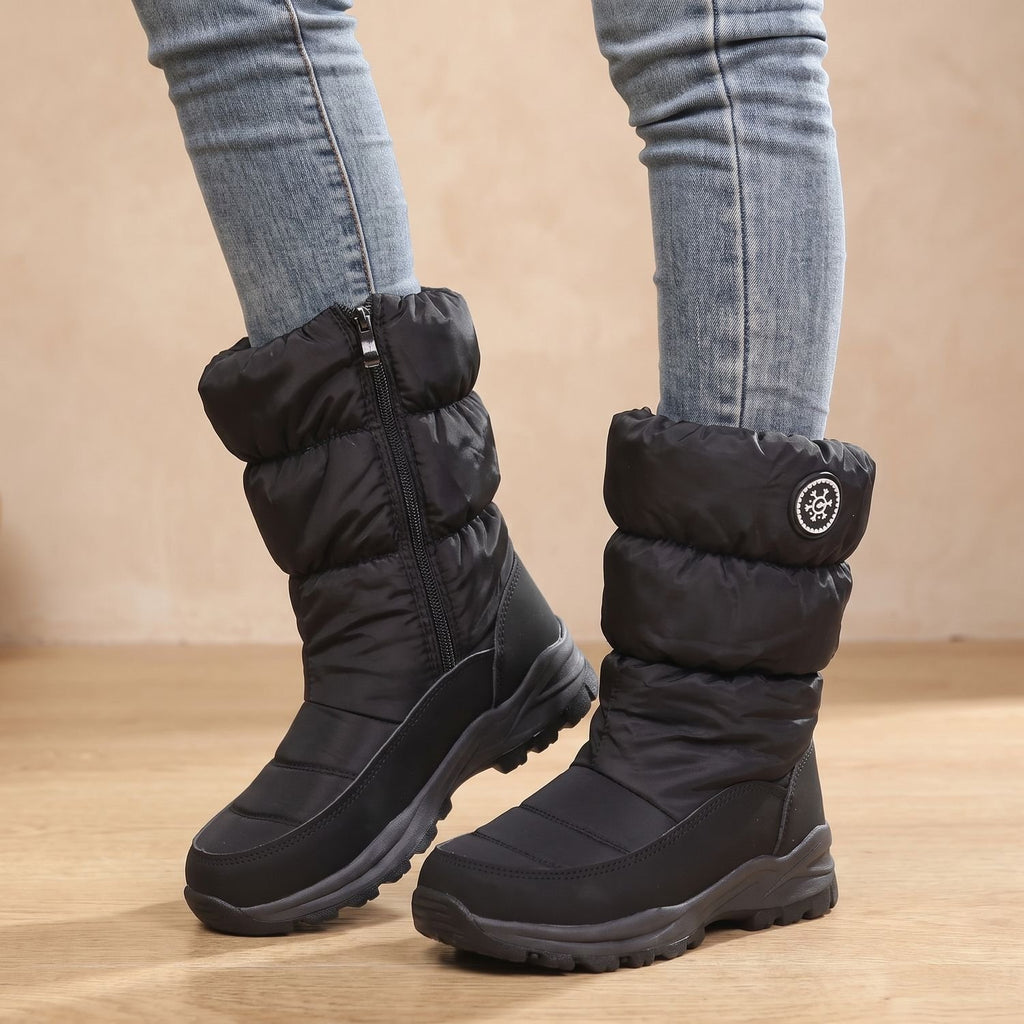 Women's Fleece-Lined Waterproof Mid-Calf Snow Boots