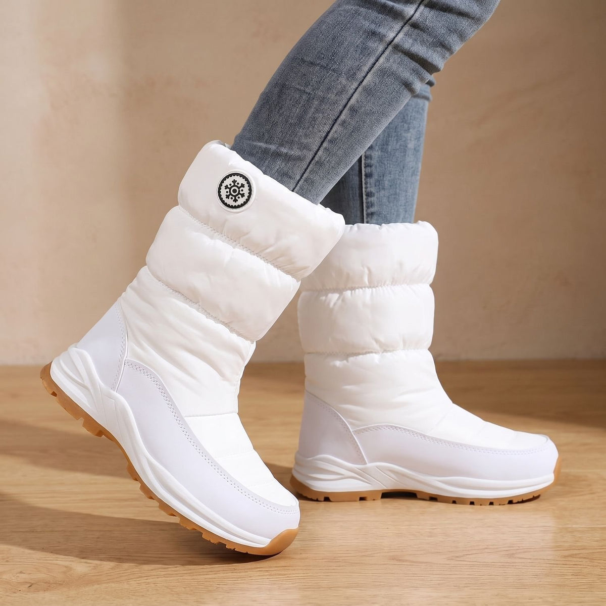Women's Fleece-Lined Waterproof Mid-Calf Snow Boots