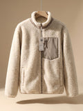 Women's Full Zip-Up Sherpa Fleece Relaxed-Fit Jacket - Beige