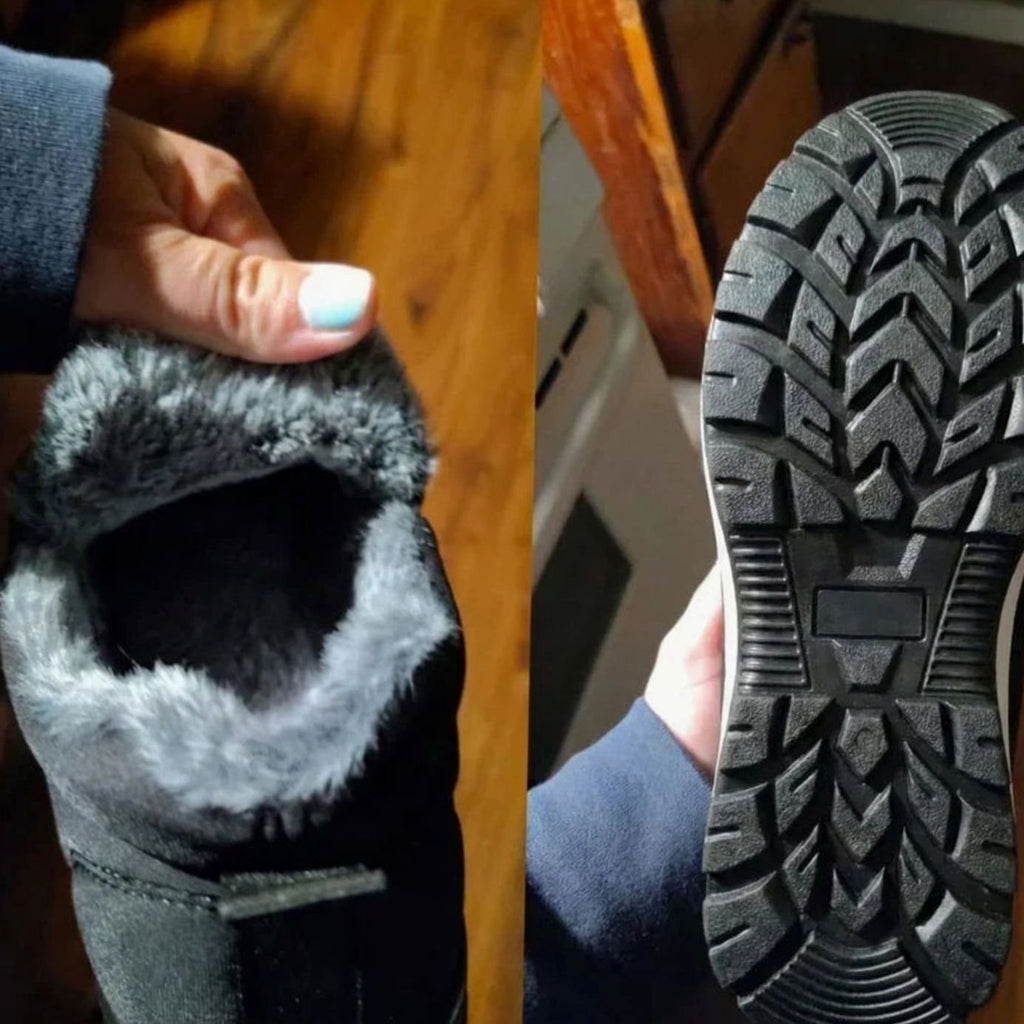Women's Fur-Lined Quilted Slip-On Winter Ankle Boots