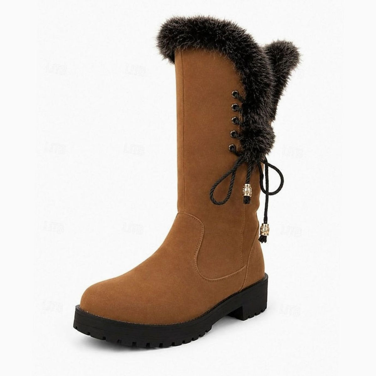 Women's Fur-Trimmed Knee-High Winter Snow Boots