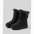 Women's Fur-Trimmed Quilted Slip-On Snow Boots - Black