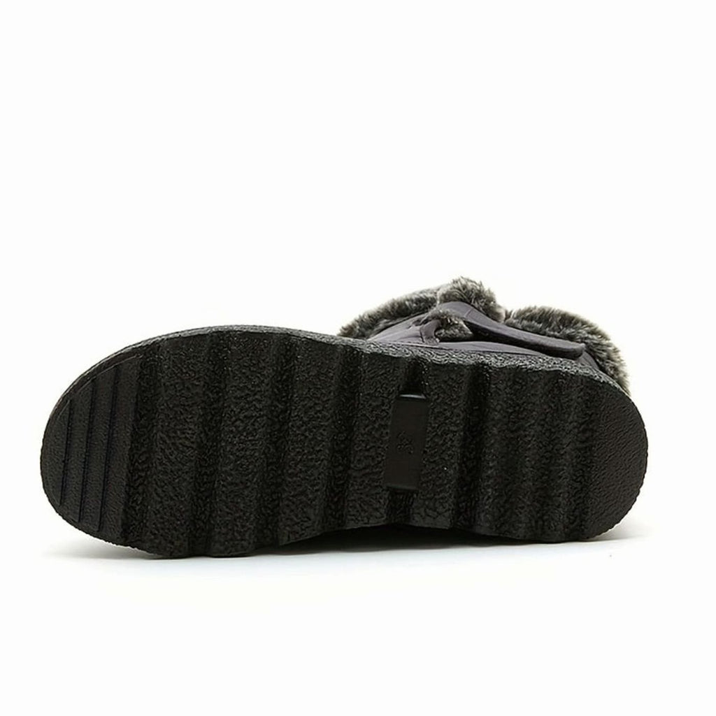 Women's Fur-Trimmed Quilted Slip-On Snow Boots