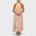 Women's Halter Neck Floral Maxi Cocktail Party Dress