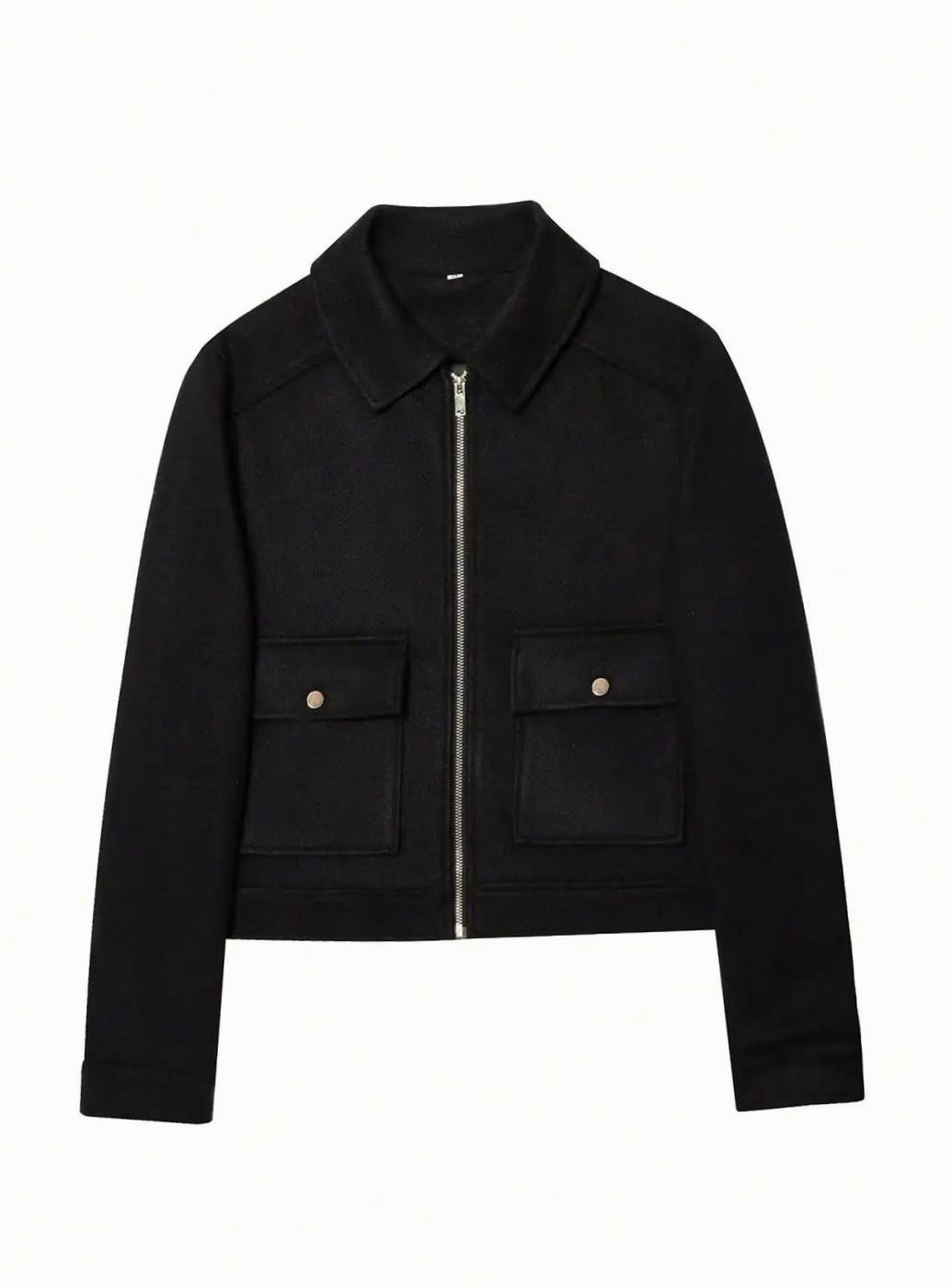 Women's High Neck Wool Blend Stand Collar Short Coat