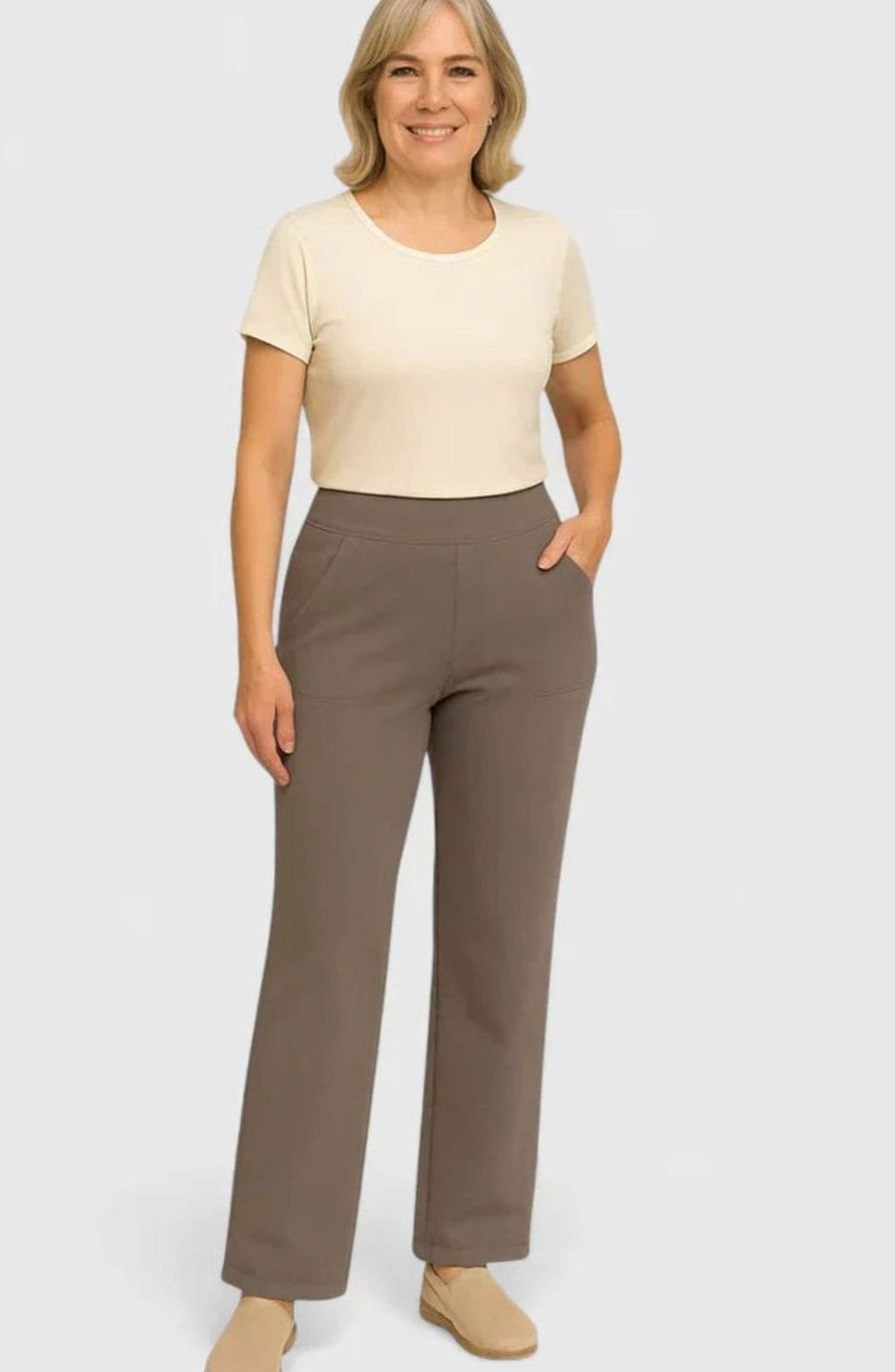 Women's High-Waist Wide-Leg Dressy Trousers Pockets