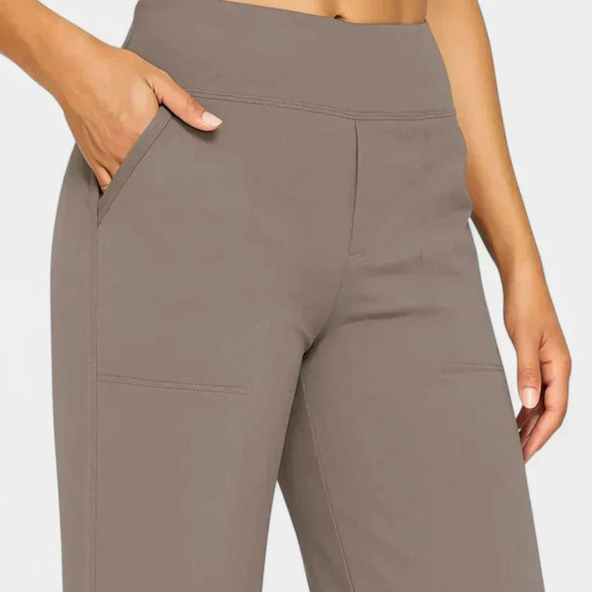 Women's High-Waist Wide-Leg Dressy Trousers Pockets