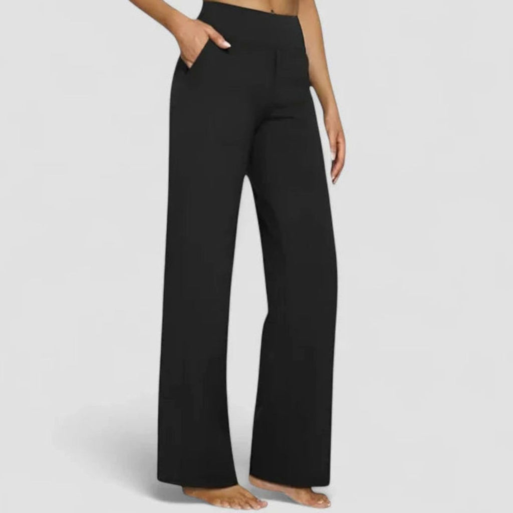 Women's High-Waist Wide-Leg Dressy Trousers Pockets