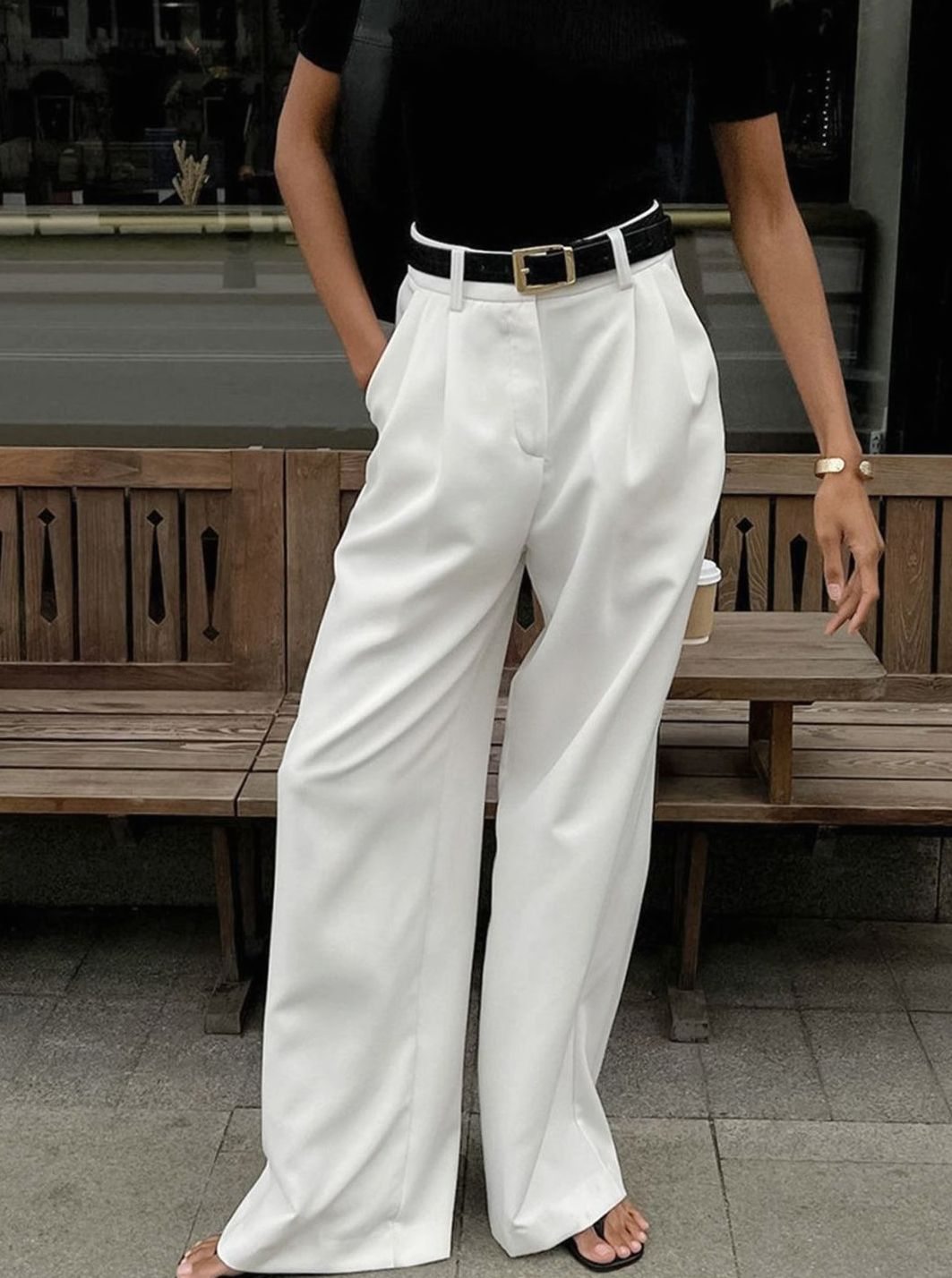 Women's High-Waist Wide-Leg Tailored Trousers