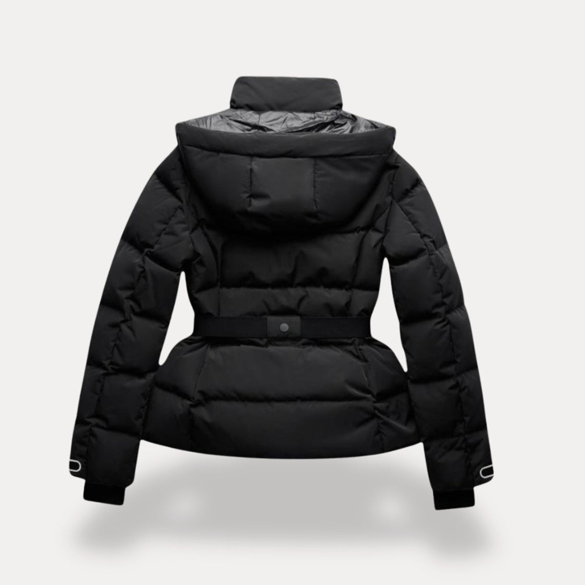 Women's Hooded Belted Quilted Puffer Jacket