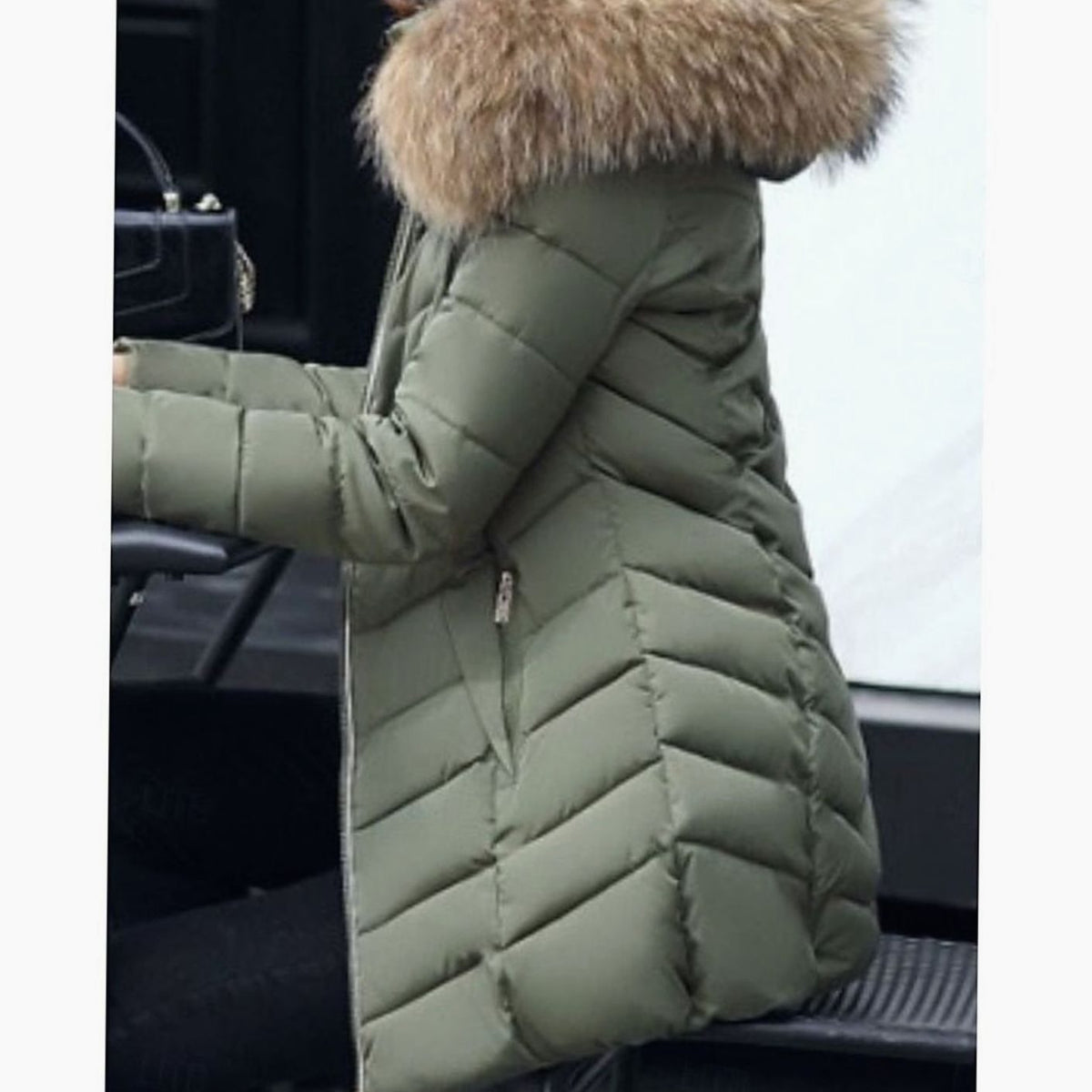 Women's Hooded Faux-Fur Trim Quilted Jacket Puffer Coat