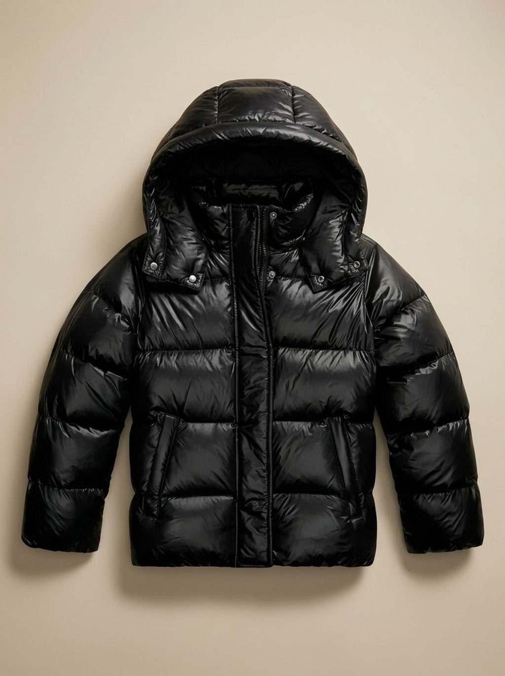 Women's Hooded Glossy Quilted Puffer Jacket