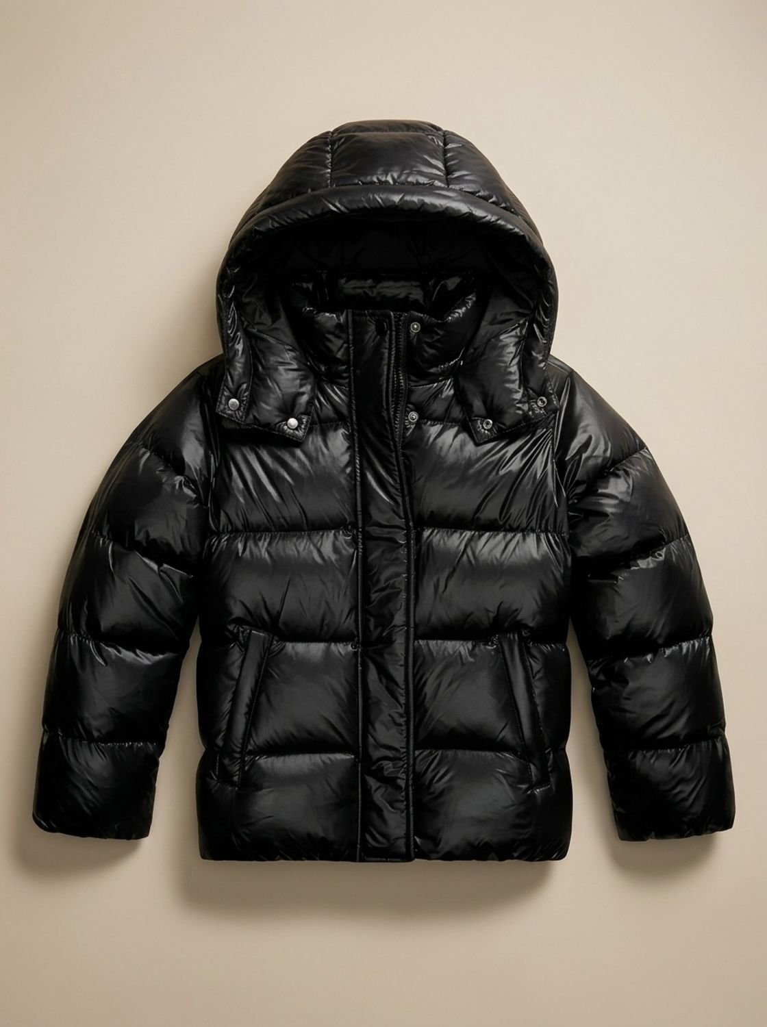 Women's Hooded Glossy Quilted Puffer Jacket