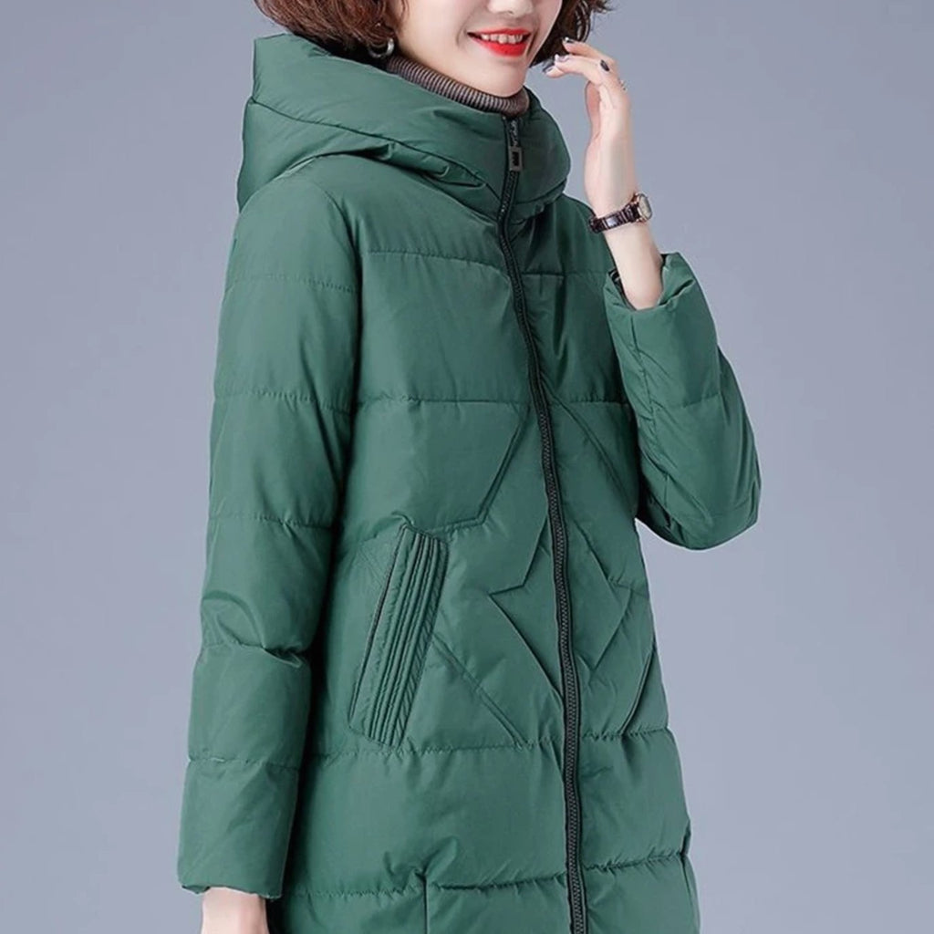 Women's Hooded Padded Zip-Up Winter Jacket