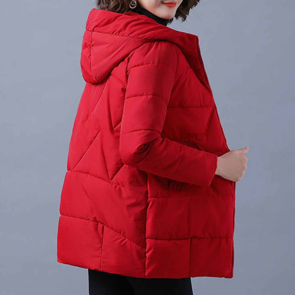 Women's Hooded Padded Zip-Up Winter Jacket
