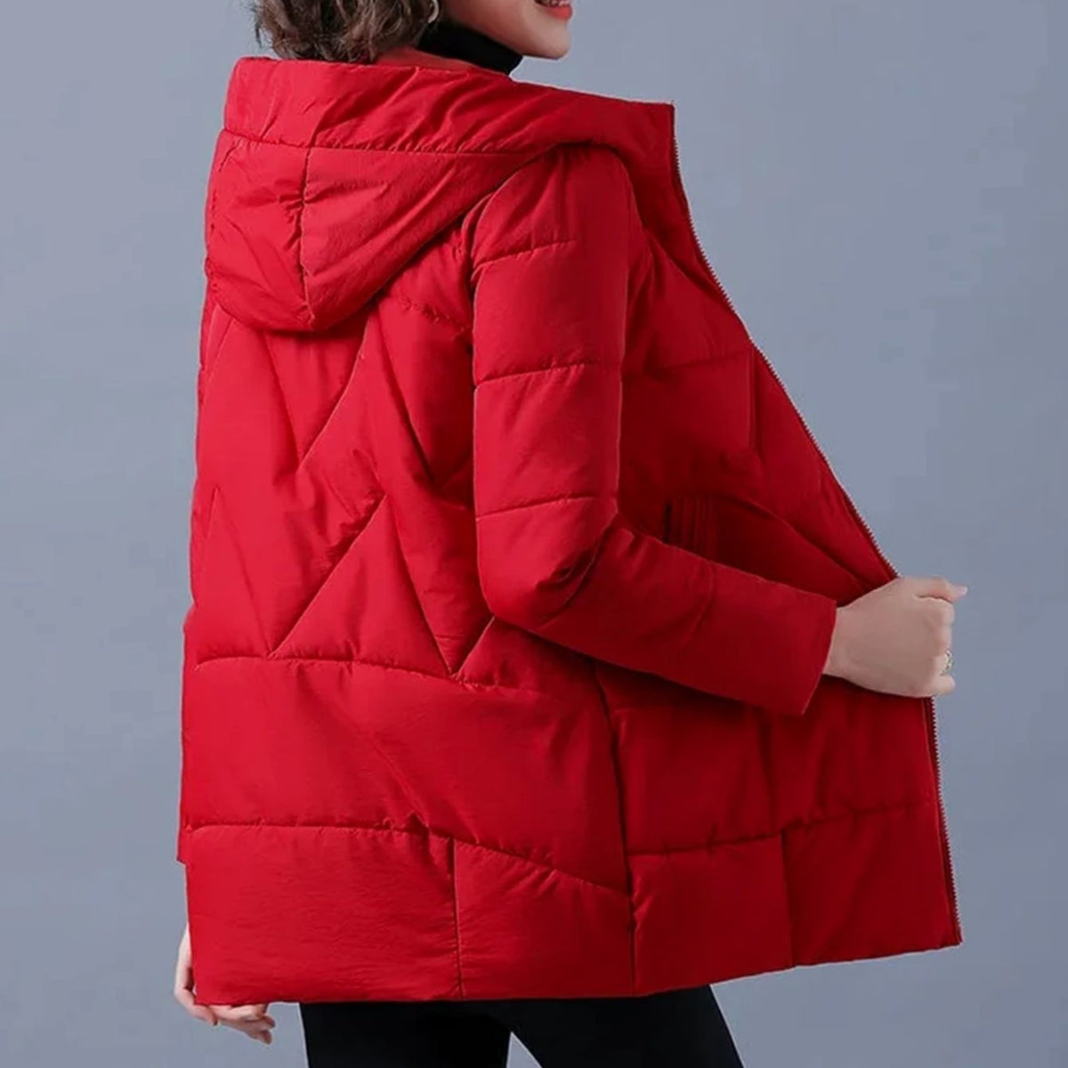 Women's Hooded Padded Zip-Up Winter Jacket