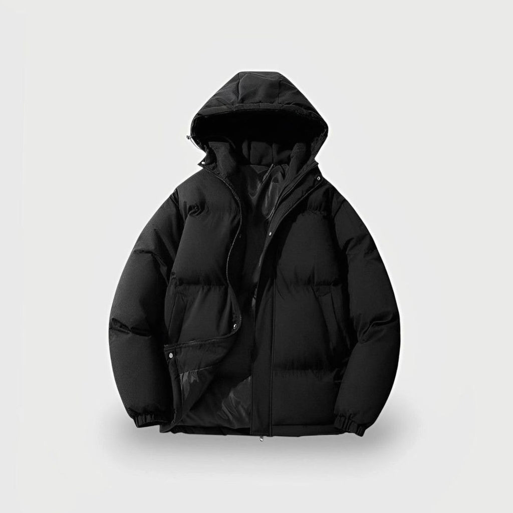 Women's Hooded Warm Puffer Jacket Insulated Winter Coat - Black