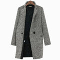Women's Houndstooth Structured Longline Long Coat - Black and White
