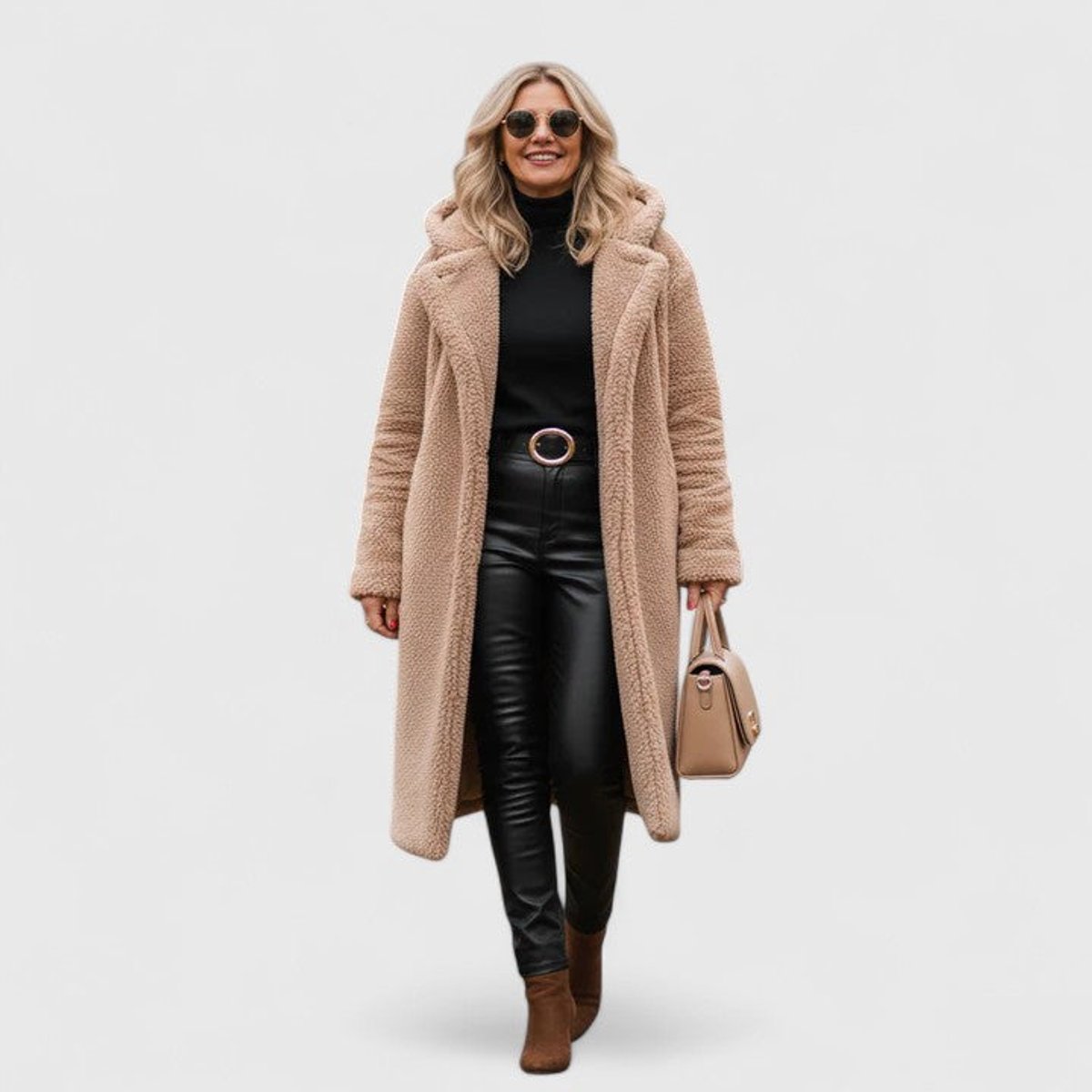 Women's Jacket Long Teddy Coat Oversized Sherpa Fleece