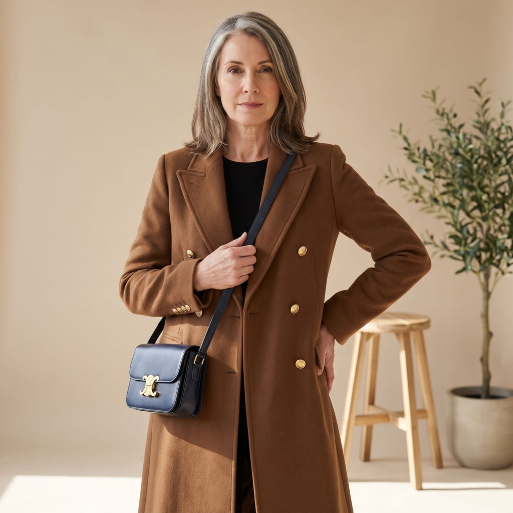 Women's Korean Wool Coat Double-Breasted Elegant Fit