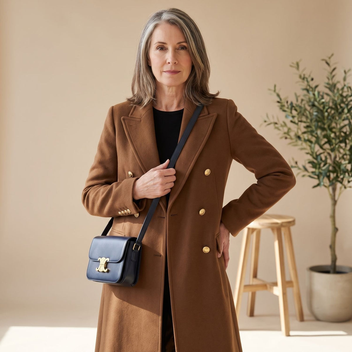 Women's Korean Wool Coat Double-Breasted Elegant Fit