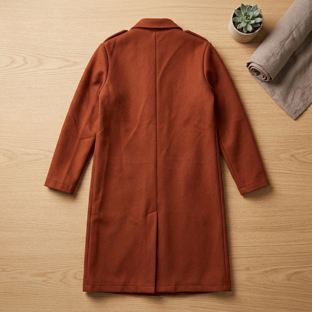 Women's Korean Wool Coat Double-Breasted Elegant Fit