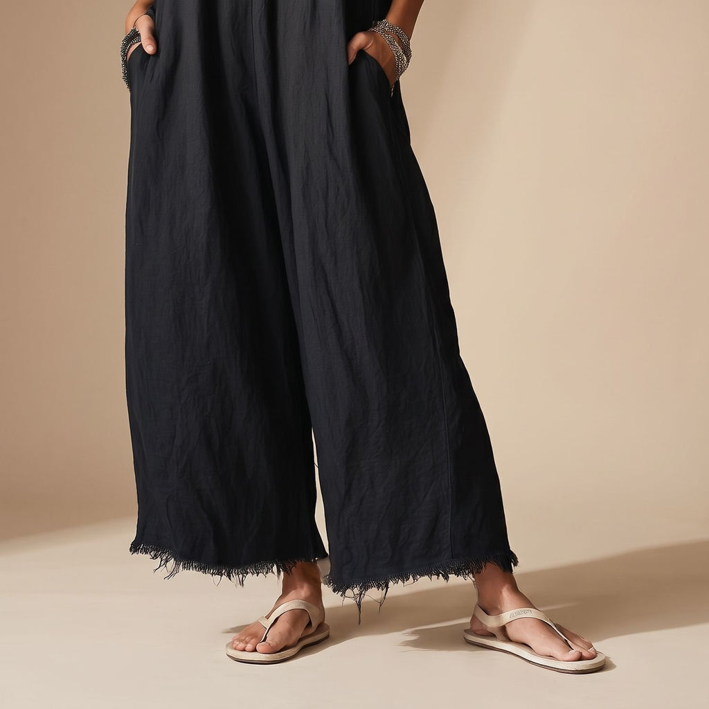 Women's Lace-Trim Spaghetti Strap Relaxed Wide-Leg Jumpsuit