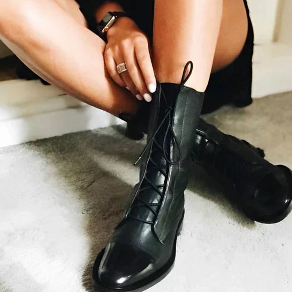 Women's Lace-Up Mid-Calf Fashion Ankle Boots