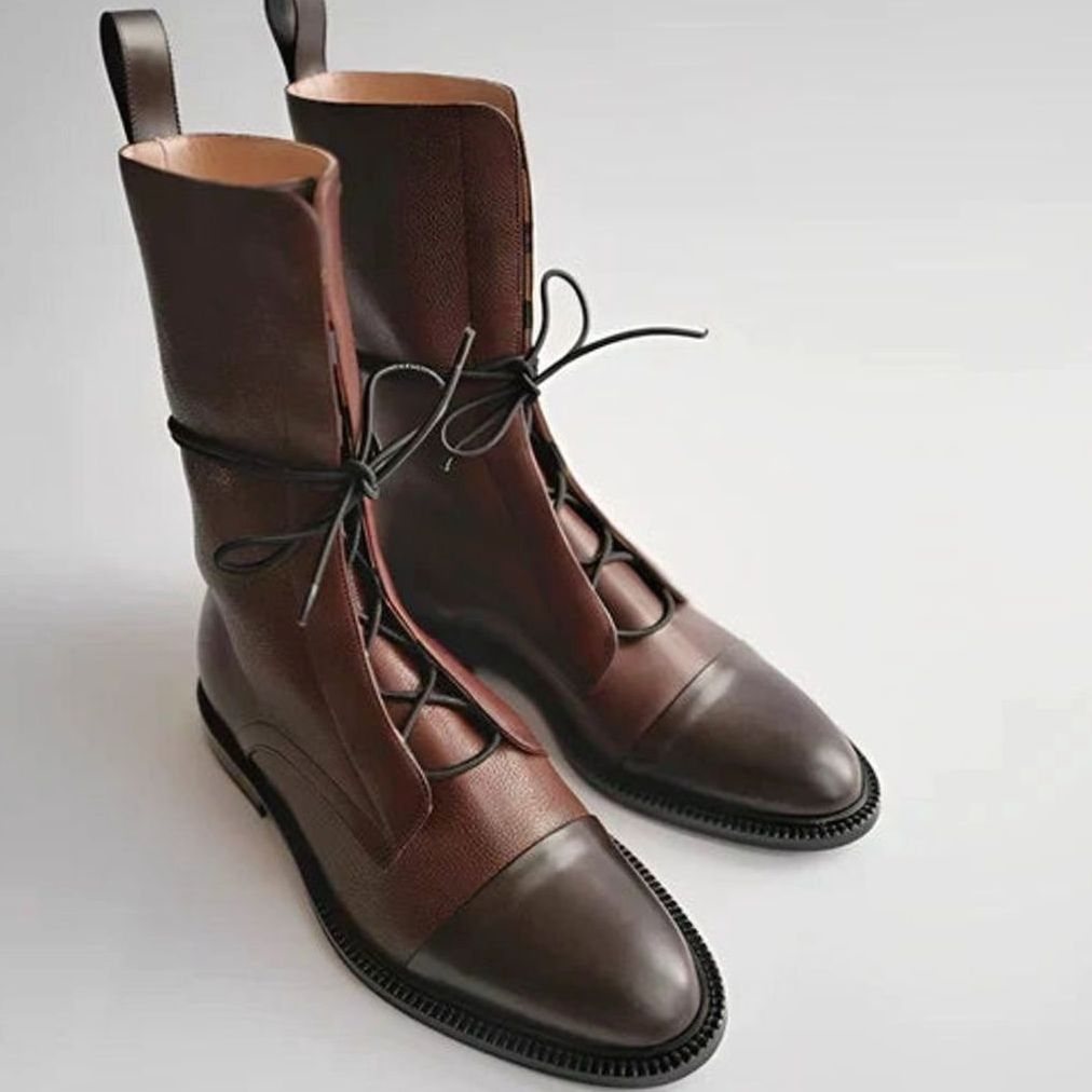 Women's Lace-Up Mid-Calf Fashion Ankle Boots