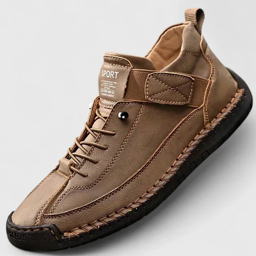 Women's Lace-Up Velcro Strap Low-Top Comfort Sneakers - Khaki